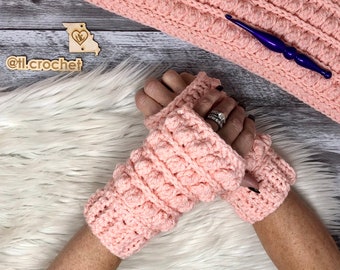 Stonebridge Fingerless Gloves, Crochet Pattern, Texting, Mitts, Sleeves (PDF Pattern)