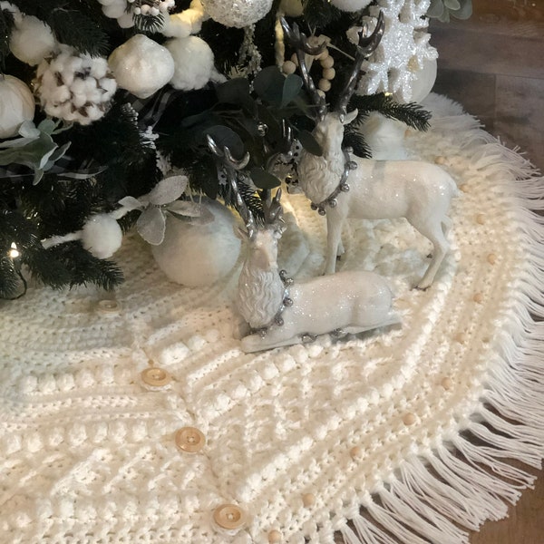 Boho Beaded Tree Skirt, Crochet Tree Skirt Pattern, Christmas Tree Skirt, PDF Crochet Pattern, Christmas Decor, Christmas Tree Decor, Skirt