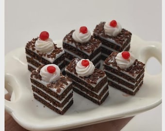 Mini Chocolate Pastry Slice Fridge Magnet | Cute Realistic Mini Food Art | Bakery Dessert Magnet | Gift for Food Lovers