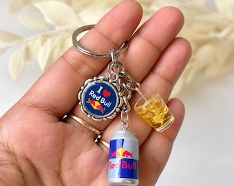 Miniature Soda Can & Drink Glass Keychain, Handmade Drink Charm, Cute Drink Keychain, Charm Gift, Tiny Beverage, Drink Cup Charm