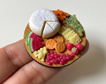 Miniature Charcuterie Board, Miniature Food Charms, Handmade Dollhouse Food ,Cheese Platter, Breakfast Fruit Magnet , Mini Fruit Platter,
