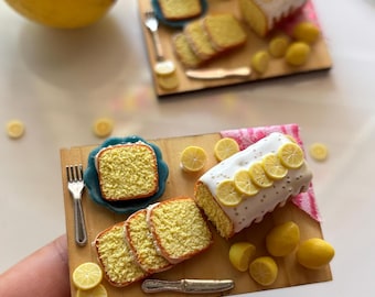 Miniatuur citroentaart koelkastmagneet, Indiaas eten miniatuur, poppenhuis eten, lekker eten, mini klei voedselmagneet, miniatuur bakkerijmagneet