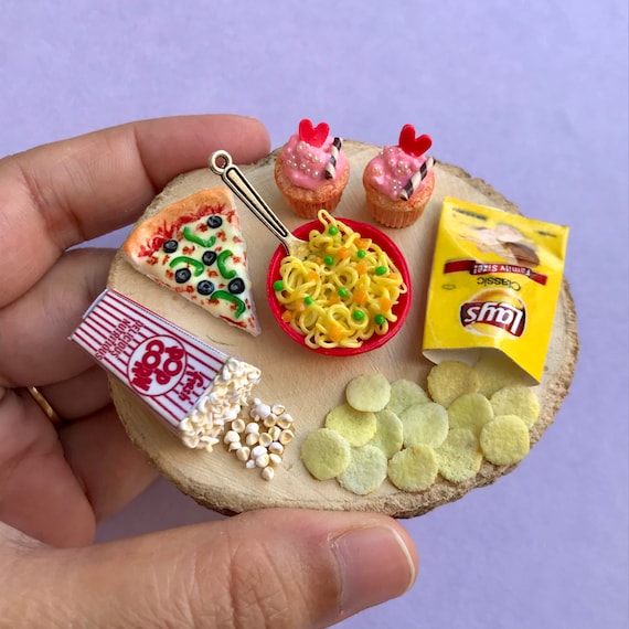 Miniature Food Fridge Magnet indian Food Magnet Polymer Clay Food Miniature Maggi Popcorn Etsy UK