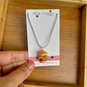 Miniatuurburgerketting-miniatuurvoedselsieraden, voedselketting, Indiaas miniatuurvoedsel