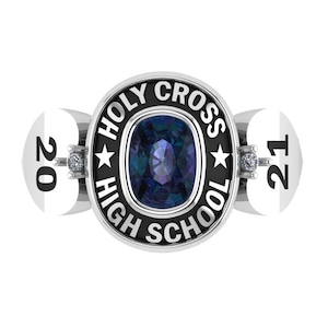 Unique Class Ring, Graduation Ring, Class Of 2024, Personalized College Ring, Custom High School Ring, Men&#39;s Oval Birthstone Class Ring