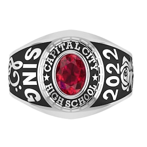 Customized Sterling Silver boy men Class Ring for High School College University senior junior Custom Personalized Graduation Gift for him
