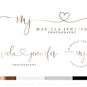 Rose Gold Love Logo, Photography Watermark, Boutique Logo, Branding Kit, Website Logo, Feminine Branding, Modern Logo, Website Logo