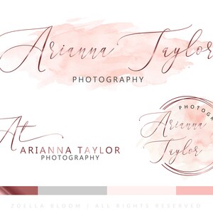 Photography Logo, Watermark, Branding Kit, Boutique, Calligraphy, Rose Gold, Business Card, Modern &Website Logo, Feminine Branding