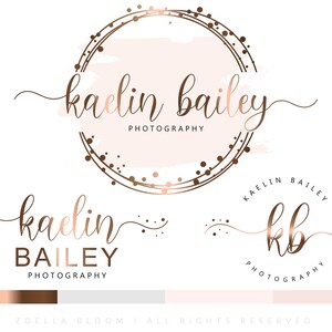 Branding Package, Photography Logo, Watermark for Photography, Rose Gold, Calligraphy, Bronze ,Website Logo, Watercolor, Beauty Signature