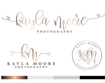 Photography Logo, Branding Kit, Logo Design, Watermark, Branding Premade, Website Logo, Watermark For Photography, Rose Gold Logo