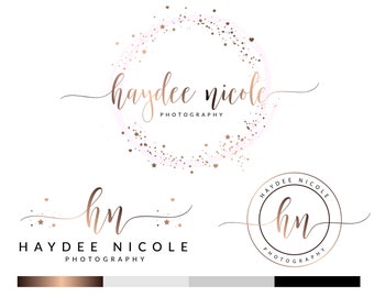 Rose Gold Photographer, Logo, Branding Kit, Branding Premade, Watermark, Photography Logo,Modern &Website Logo, Feminine Branding