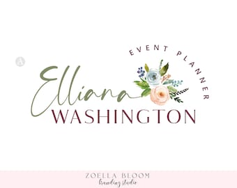 Bouquet Logo Design, Premade Logo , Branding Logo, Craft Business Logo, Photography Logo, Modern Logo, Floral Logo, Rustic Logo