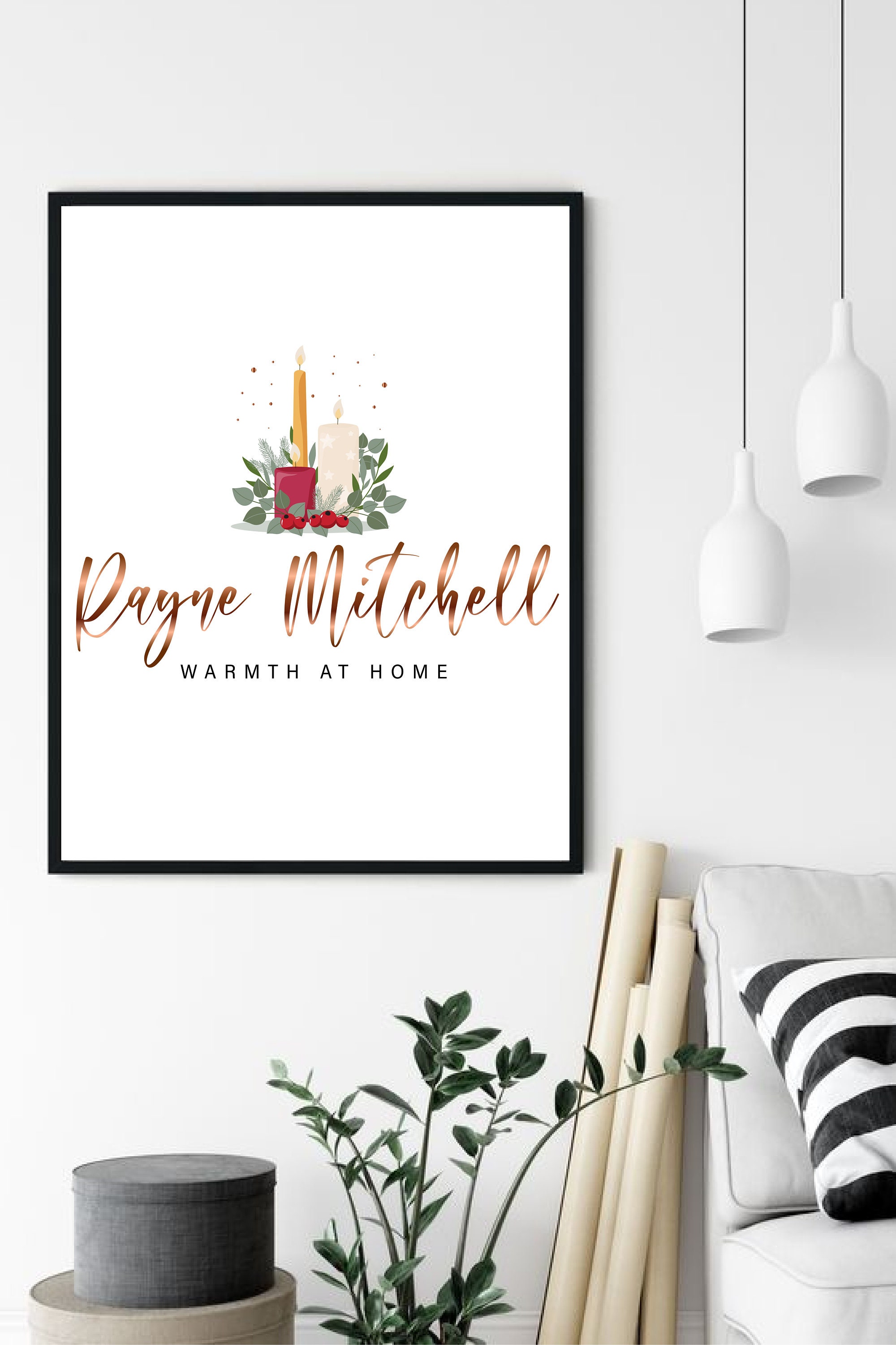 Candle Logo Design Branding Kit Business Banners site Logo Etsy