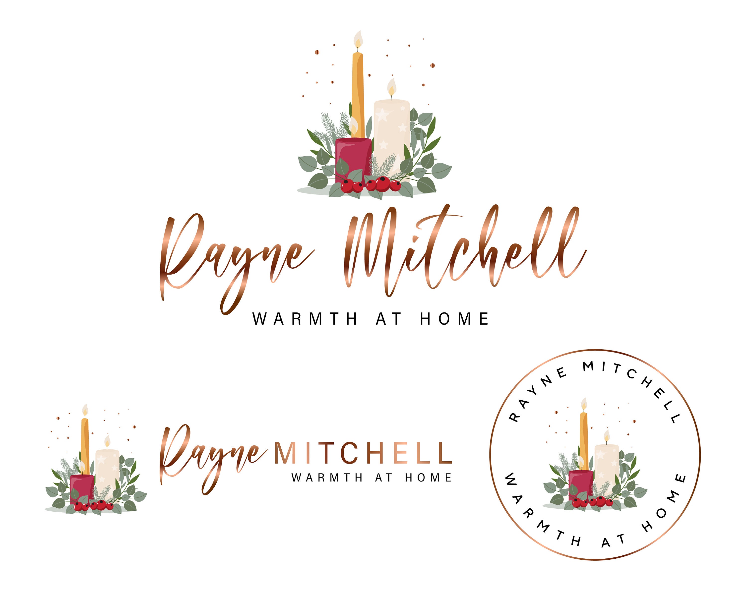 Candle Logo Design Branding Kit Business Banners site Logo Etsy