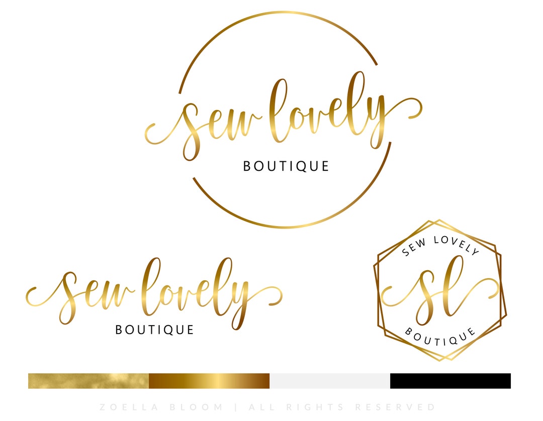Gold Logos Branding Kit Watermark Business Packages Website - Etsy