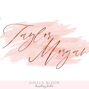 Beauty and Makeup Logo Design, Calligraphy, Premade Branding Kit, Photography Boutique Logo, Bronze, Black and White Watermarks Logo