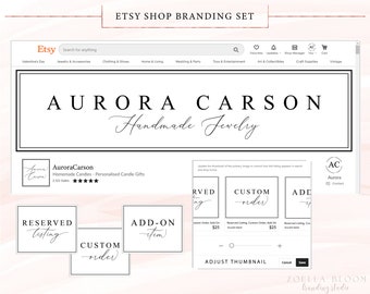 Etsy Banner, Etsy Cover Photo, Etsy Branding Kit, Etsy Template, Graphic Design, Profile Picture, Shop Icon, Seller Shop, Calligraphy Script