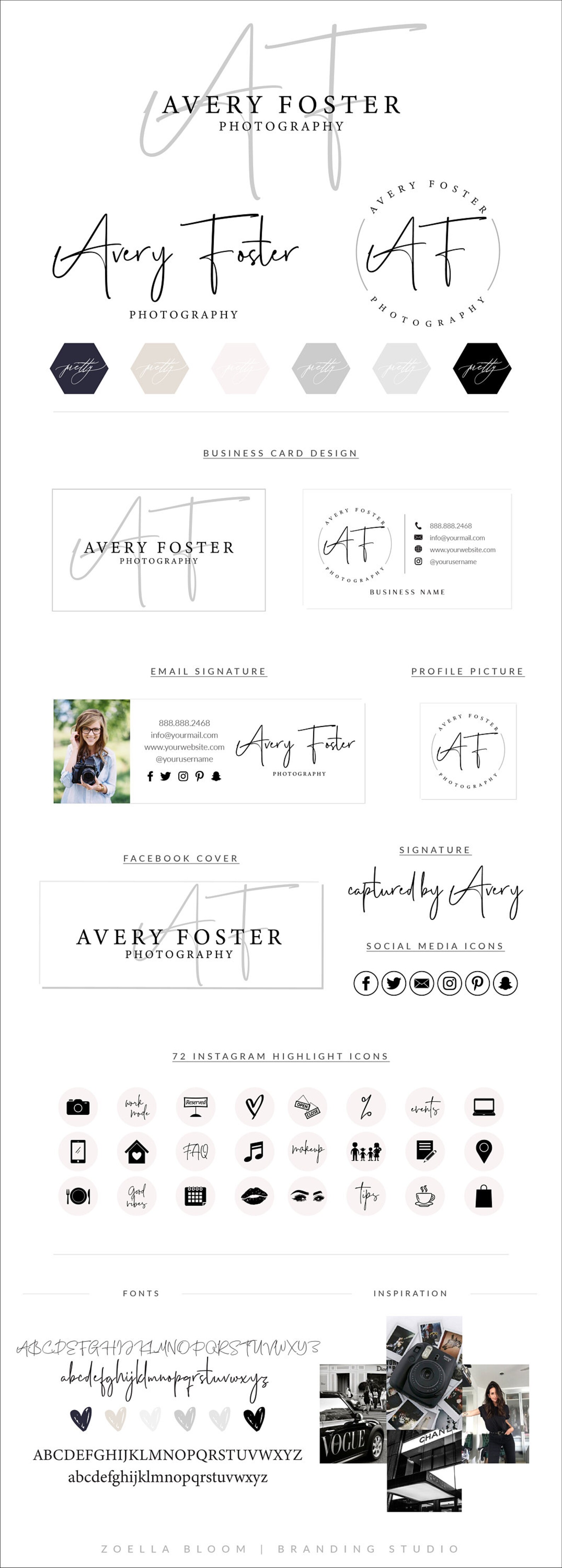 Logo Branding Kit, Watermarks for Photographer, Calligraphy, Business ...