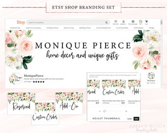 Etsy Banner, Etsy Cover Photo, Etsy Branding Kit, Etsy Template, Graphic Design, Profile Picture, Shop Icon, Seller Shop, Floral Designs