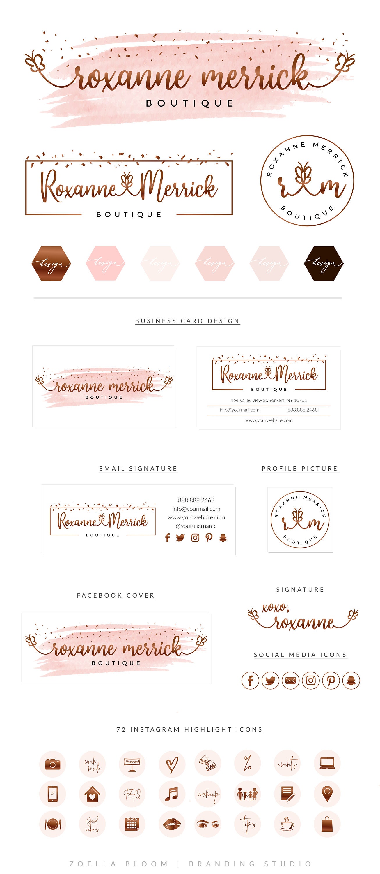 Boutique Branding Kit Logo Design Branding Kit Banners Etsy