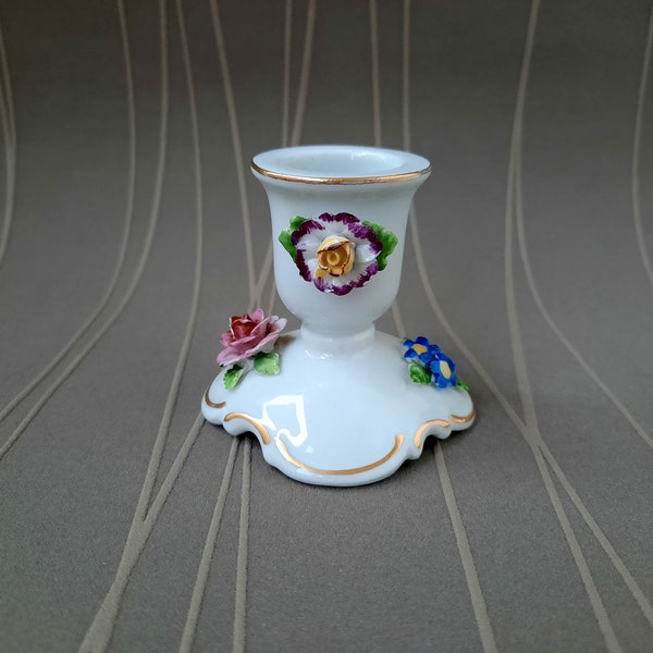 Vintage porcelain candle holder,VON SCHIERHOLZ, Handmade candle holder, Hand painted, Sale
