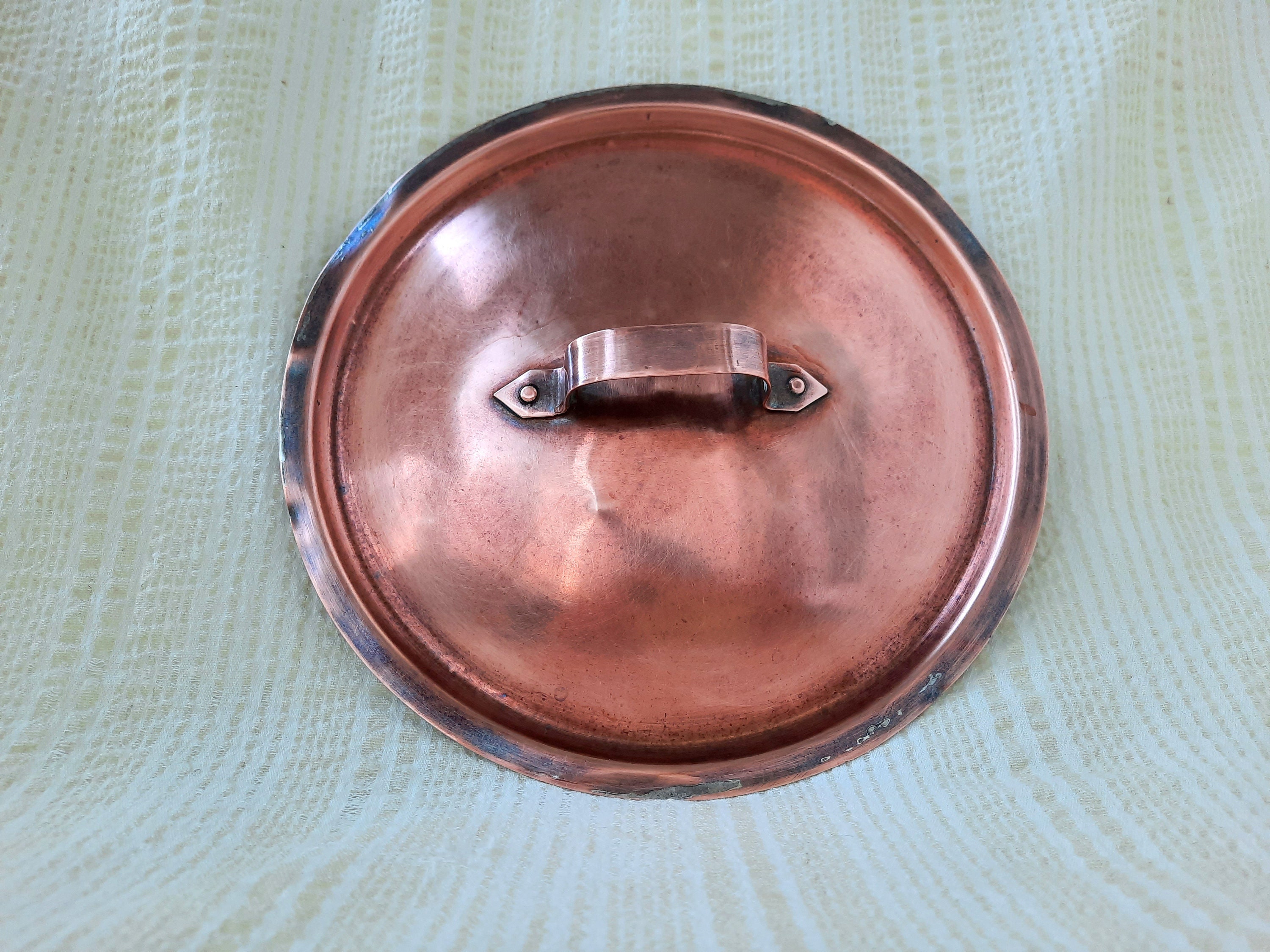 Vintage Large Copper Lid 24 cm, Farmhouse Kitchen Wall Decor, Swedish Pan Lid, Vintage Scandinavian Kitchen Wall Decor, Copper Wall Hanging