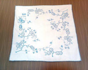 Antique Hand Embroidered Table Runner, Cottagecore Rustic Home Decor