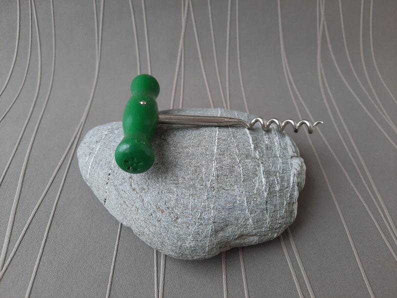 Wine Bottle Opener Old Corkscrew Wooden Handle Corkscrew Simple Corkscrew Vintage Wooden GREEN Corkscrew Cottage Style Gift Ideas