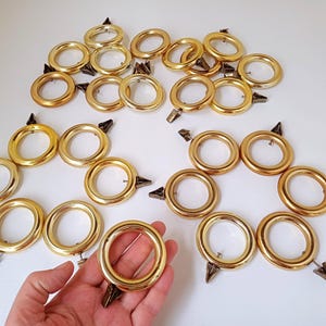 26 Vintage Plastic Curtain Rings With Clips, Scandinavian Holders For Curtains, Sale