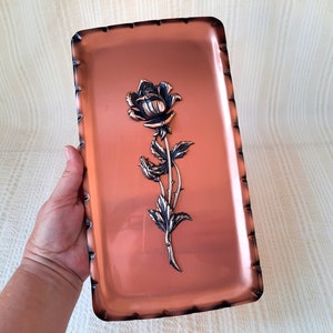 Vintage copper tile, Roses, Copper wall art, Decorative tiles, Sale