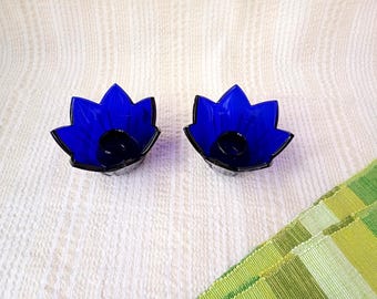 キャンドルホルダー ヴィンテージ コバルトブルー - Etsy 日本