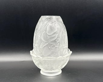 Fenton Art Glass - Fairy Light/Lamp - Inverted Strawberry Pattern - Frosted Satin Finish