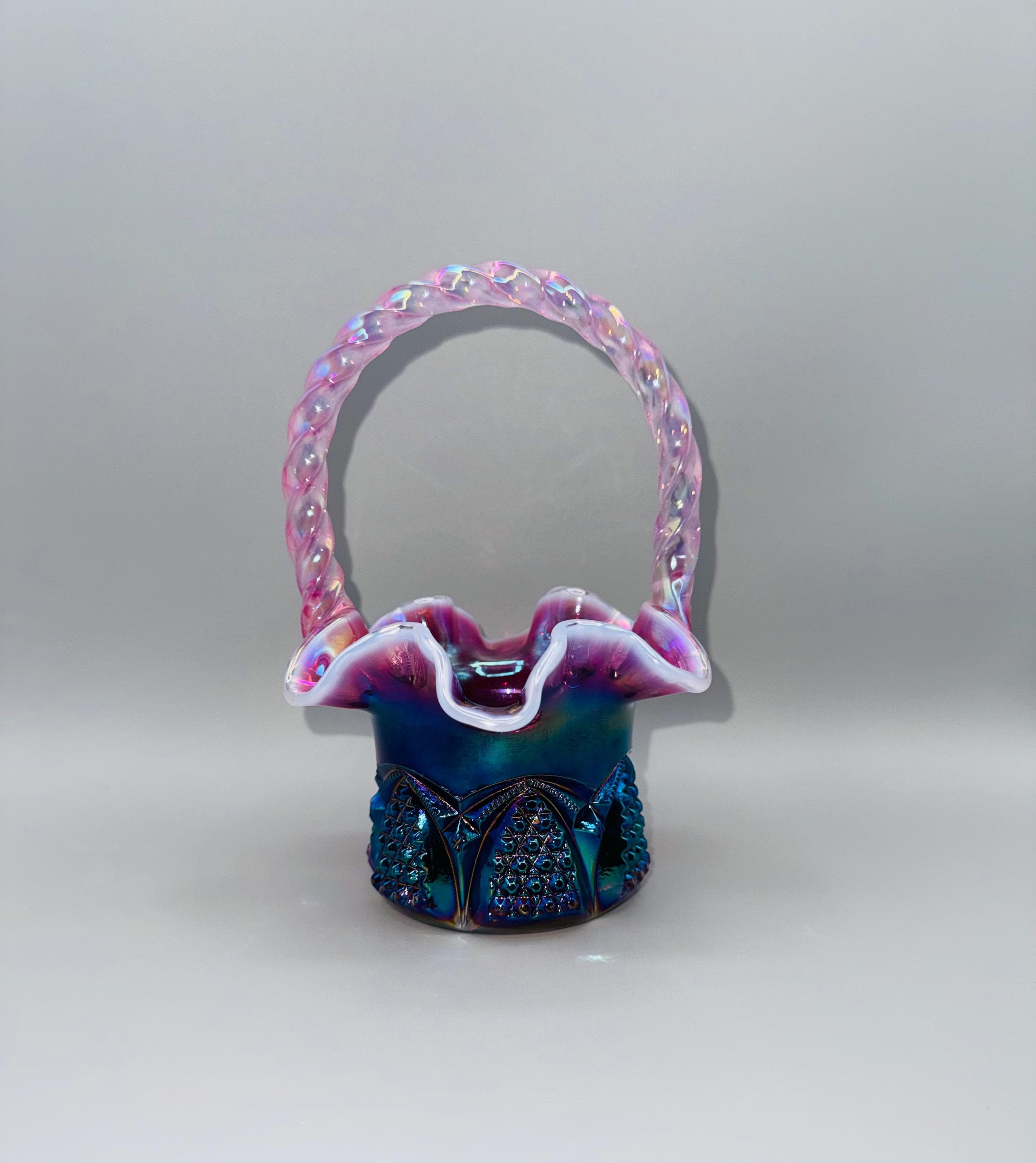 Fenton Pink Basket - Etsy