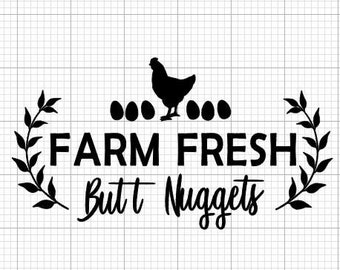 FARM FRESH EGGS Vinyl Decal Sticker Window Wall Bumper Chicken Farmers Market 