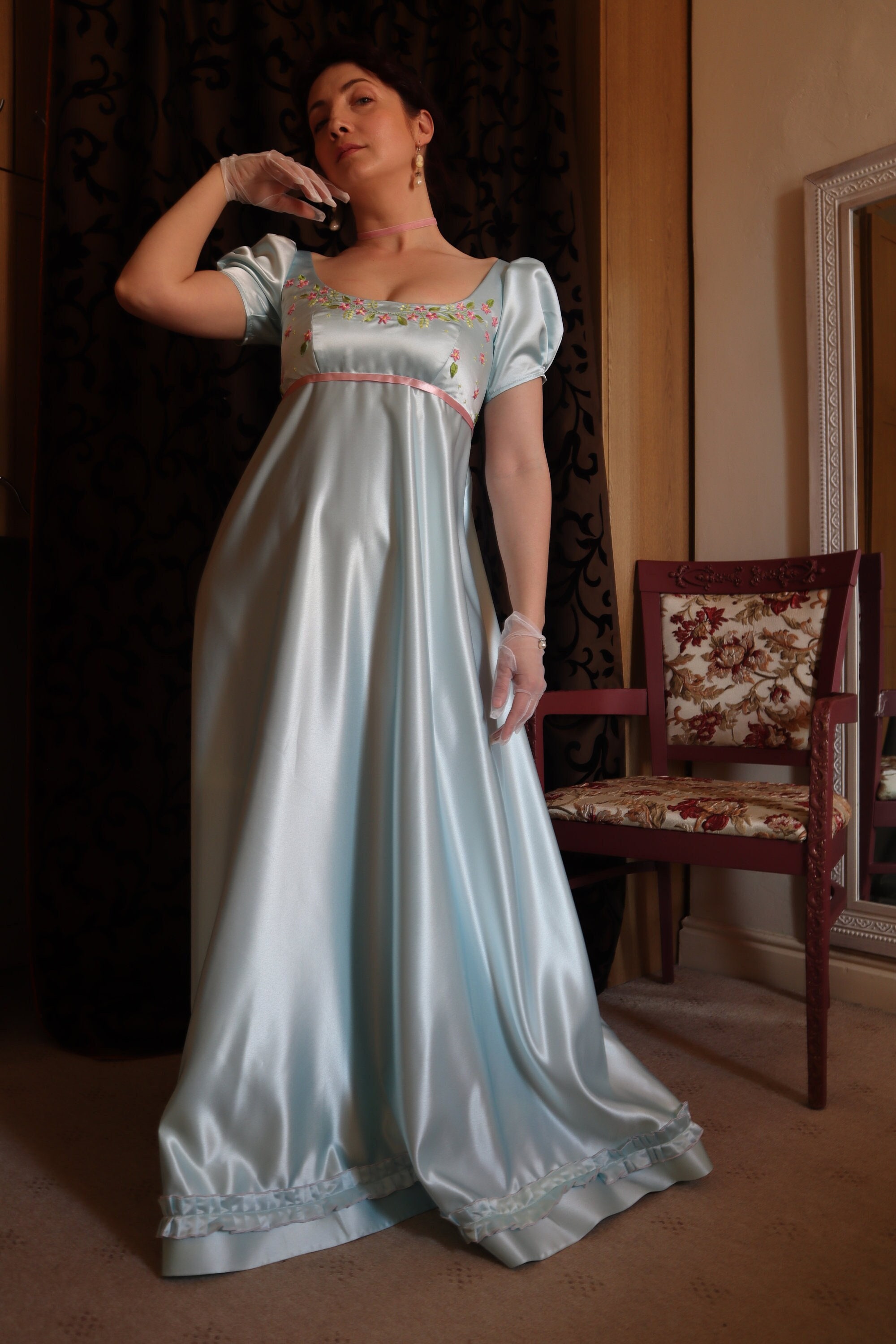 CUSTOM Made Bridgerton Inspired Regency Dress, Regency Empire Gown Size  4-20UK - Etsy UK