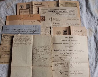 Antike Dokumente, Rechnungen, Frachtbriefe, Junk Journal Papier