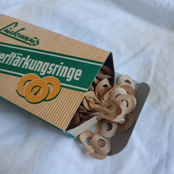 Vintage Lochverstärkungsringe, Original-Verpackung