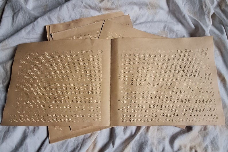 Vintage Papier mit Braille-Schrift, 1964, Junk Journal Papier, Ephemera Bild 3