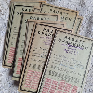 Vintage kortingszegelboekjes, set van 2, junk journal ephemera, jaren 60