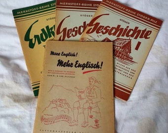 4 Vintage Lernhefte aus den 1950er Jahren