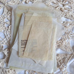 Sacchetti di carta pergamena vintage, 20 pezzi, usati, varie misure