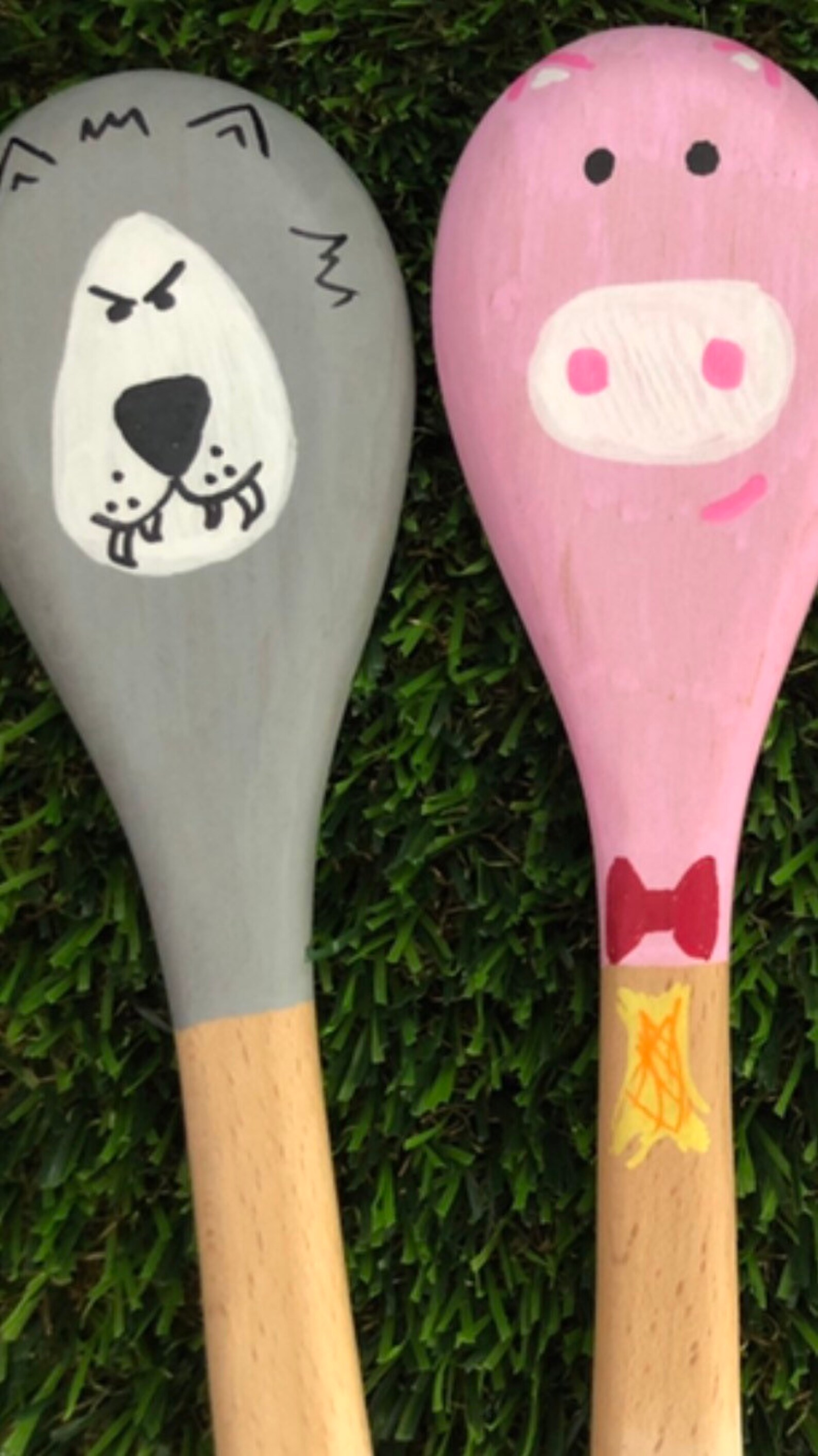 The 3 little pigs story spoons Etsy