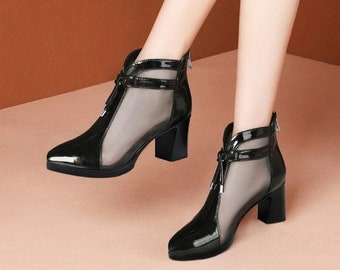 side cut out ankle booties