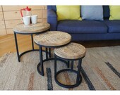 Hand Carved Mango set Of 3 Nesting Side Table 39 s