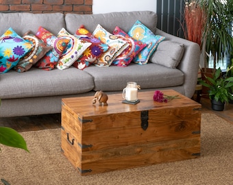 Acacia Wood Shaker Classic Chest Coffee Table