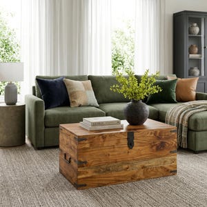 Acacia Wood Shaker Classic Chest Coffee Table By Naturallivingonline  • Storage Trunk  • Blanket Box • Bedside Chest • Housewarming Gift