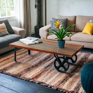 Old Painted Teak Reclaimed Teak Coffee Table Cart By Naturallivingonine