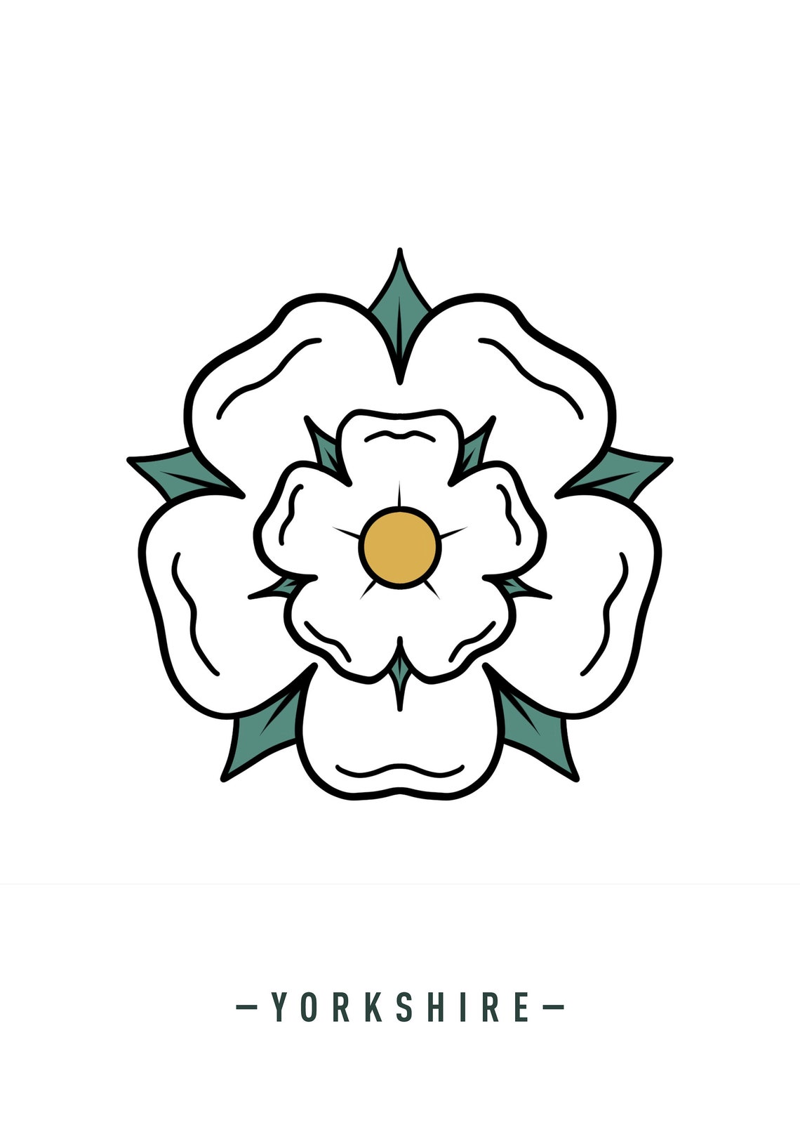 Yorkshire Rose Print / A4 Prints / Home Decor / Art Prints / Gift Etsy UK