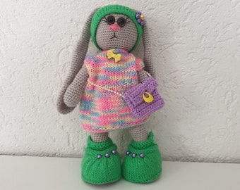 Rabbit crocheted, crochet animal, amigurumi, cuddly toy rabbit