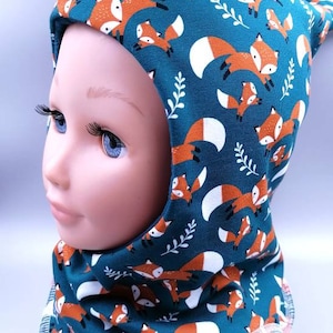 Balaclava scarf hat petrol fox foxes KU 45-53